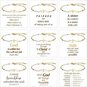 Cross Bracelets Metal 9pcs Religious Jewelry for Christian Faith & Gift